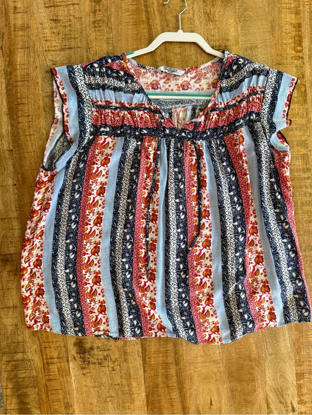 New Direction Plus Size Boho Floral Paisley Blouse Cute Flowy Top colorful Fall